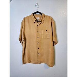 Pronto-Uomo dusty yellow short sleeved shirt. Size XL
